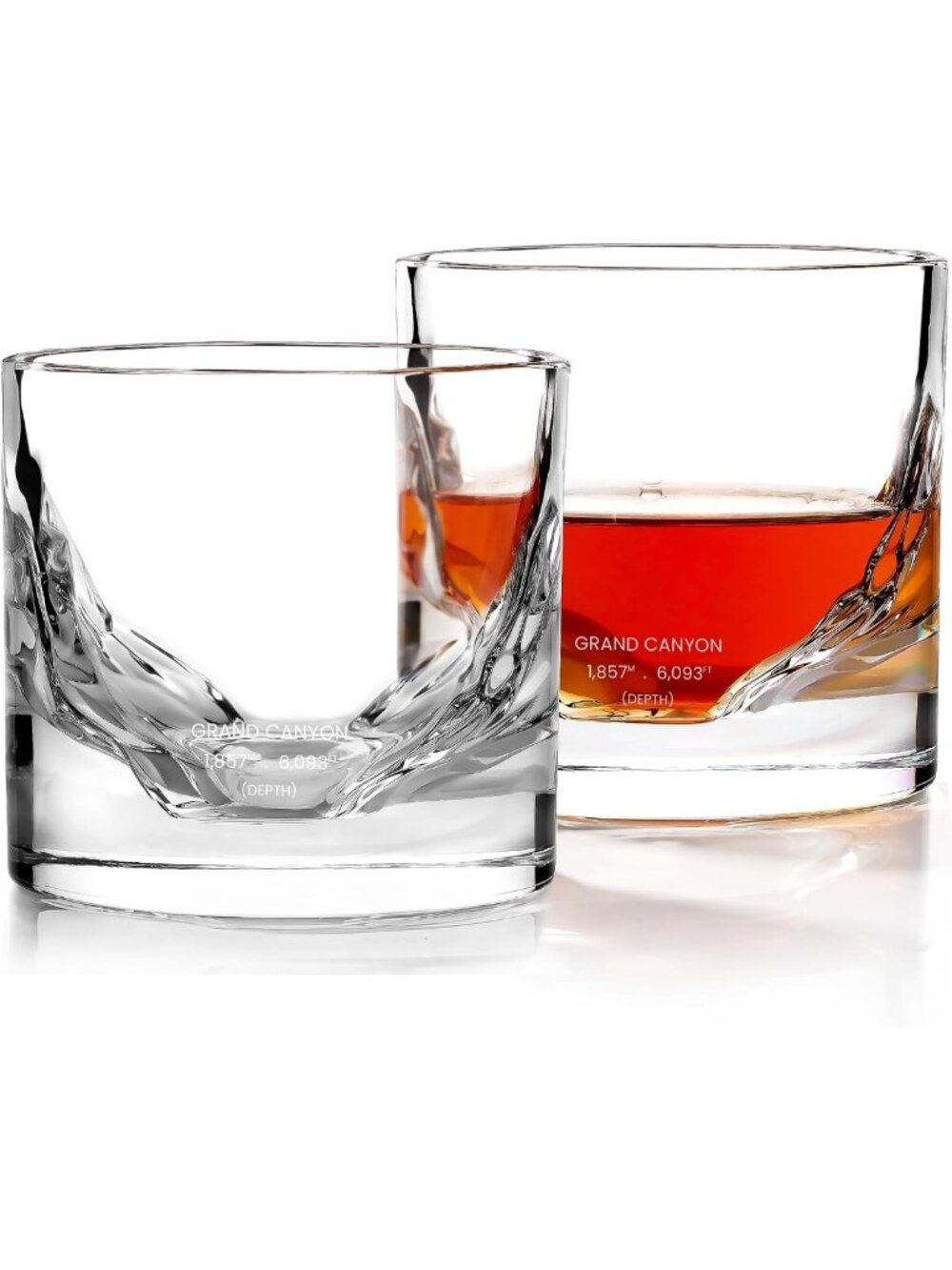 Set of 2 Old Fashioned Whiskey Glasses - Perfect Men's Gift for Home Bar